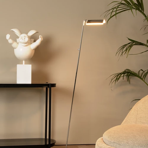 Lucide AARON - Floor reading lamp - LED Dim. - CCT - 1x12W 2700K/4000K - Matt Gold / Brass - atmosphere 1